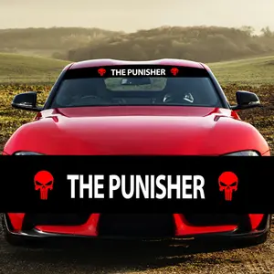 Universal Car Windshield Decal Sticker, Easy Peel & Stick Punisher Design, Durable Auto Accessory for Front & Rear Windows