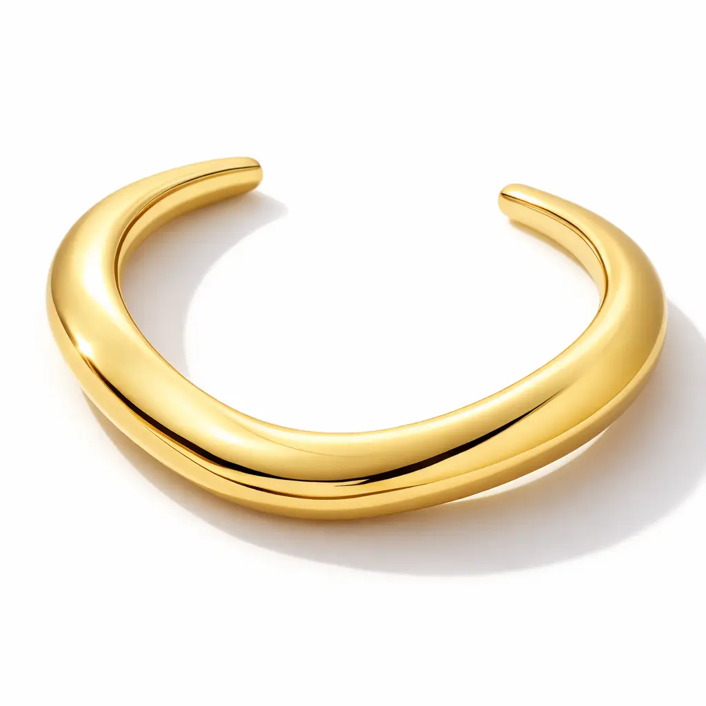 Vale & Veil — Paris | Méridien Sculptural Cuff | Hand-Sculpted Gold Bangle Bracelet