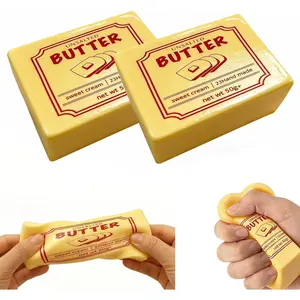 Slow Rebound Butter Squishy Squeeze Toys, Cheese Squishy Fidget Toy,Adults Sensory Stress Relief Squishy Cube, Soft and Elastic, Party Gift