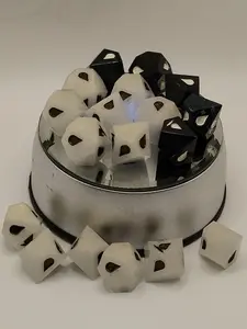 Handmade White & Shimmering Blue-Black D6 Dice Set for Vampire: The Masquerade TTRPG Dark Elegance for the World of Darkness
