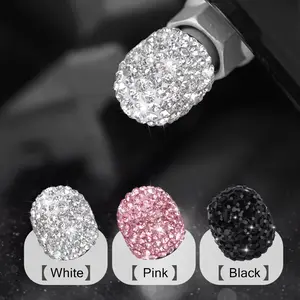 Fashion Design Car Tire Valve Caps Set, Artificial Diamond Sparkling Dustproof Wheel Covers, Shiny Motorcycle Tire Caps Decorations, Tyre Caps