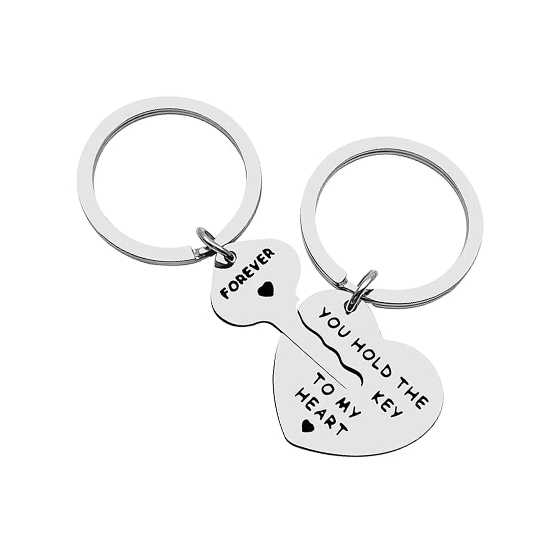Couple Heart Keychains Set of 2, Matching Valentine's Day Gift for Boyfriend and Girlfriend