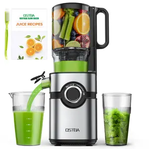 OSTBA Cold Press Juicer, 5'' Large Feed Chute, Slow Masticating Juicer for Whole Fruits & Vegetables, High Juice Yield, BPA-Free, Easy to Clean ，with Reverse Function
