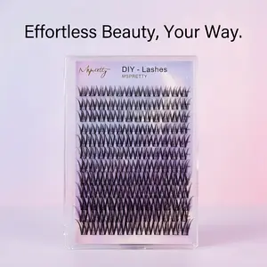 box individual false  natural makeup cosmetic cluster DIY lashes wholesale price thick