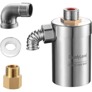 Stainless Steel Float Valve Water Level Control Valve Comes with a 1/2" inch NPT copper head (male thread). Compact mini automatic fill water trough float switch. (1)