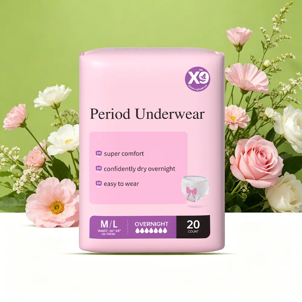 Women's X9 Disposable Highwaist Postpartum Underwears - Superabsorbent (SAP), Elastic, Body Hugging, Leakproof, Cellulose Non-Woven Fabric & Polyethylene Panty for Heavy Flow Period & Overnight Wear Maternity Supplies