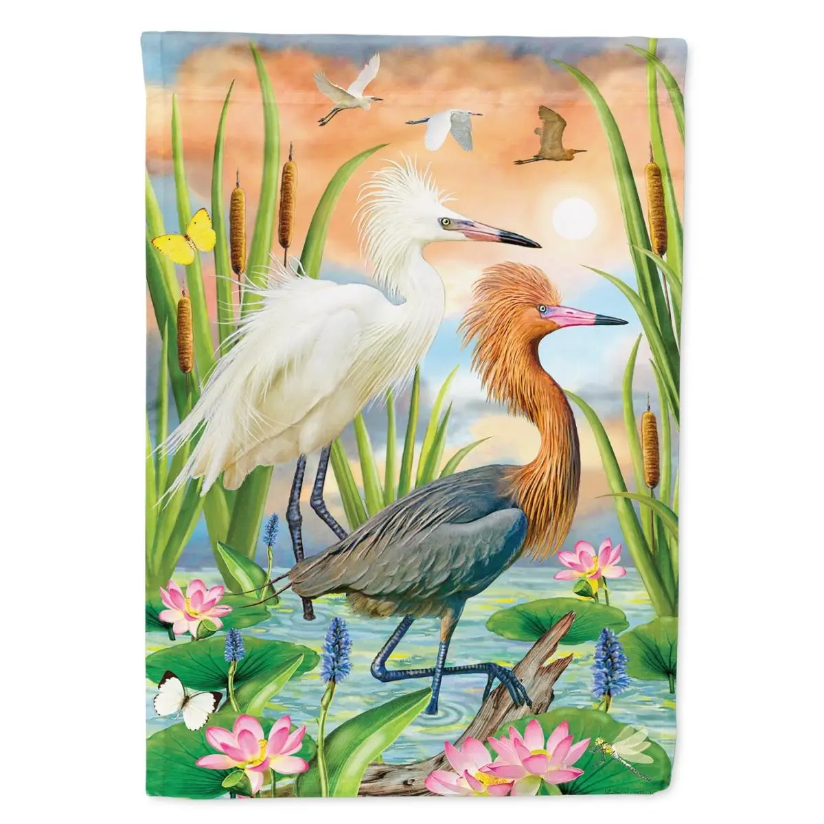 212 MAIN 11x15 in. Double-Sided Polyester Reddish Heron 2-Phase Weatherproof Garden Flag, Garden Art, Outdoor & Backyard Accessories for Boating Enthusiasts, Outdoor Garden Accessories
