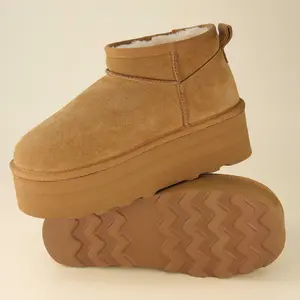 Cushionaire Hippy Women’s Platform Ankle Boots – Soft Genuine Suede, Faux Fur Lining, Cozy Winter Slip-On Design, Comfortable Water-Resistant Boots Footwear with Wide Widths Available