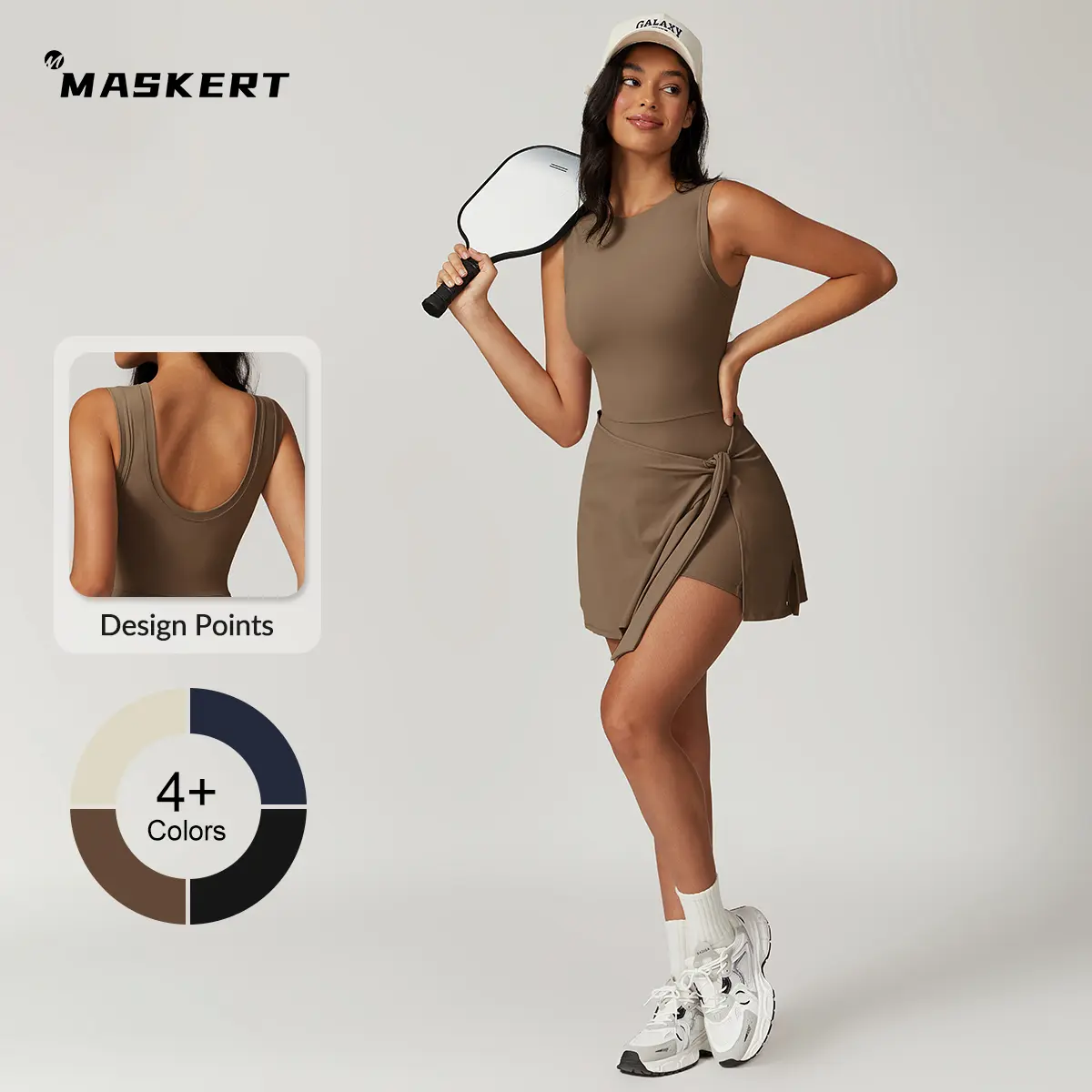 MASKERT Women's High Elasticity Dress Tummy Control Buttery Soft Activewear for Fitness & Commuting tiktokshopbacktoschool
