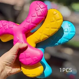 1 pet interactive Frisbee - wear-resistant EVA material, floating three-leaf dart design, small and medium-sized dog training toy, dog toy, outdoor/beach interactive artifact