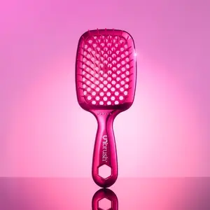 UNbrush Chrome Hair Brush, Detangling, Reduces Breakage and Styling Time, Anti-Static, Vented Cushion, Holiday Special Edition, Gift, for Curly and All Hair Types