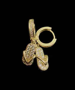 Aretes Chanclas de oro laminado