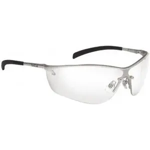 Bolle Safety Clear Lenses, Framed Safety Glasses Anti-Fog, Scratch Resistant, Silver Frame, Wrap Around 40073