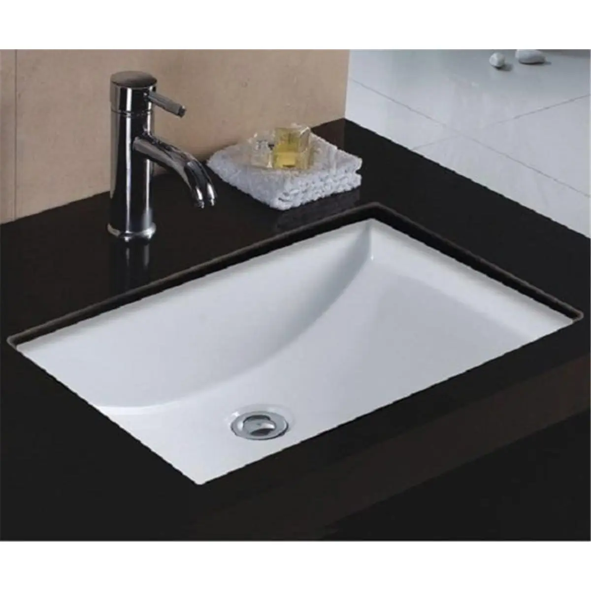 212 MAIN Traditional Wells RTU2216-6W Ceramic Rectangular Undermount Single-Bowl Bathroom Sink, 15.5x7.75x21.5 in, White, Hardware-Included, Ceramic Sink