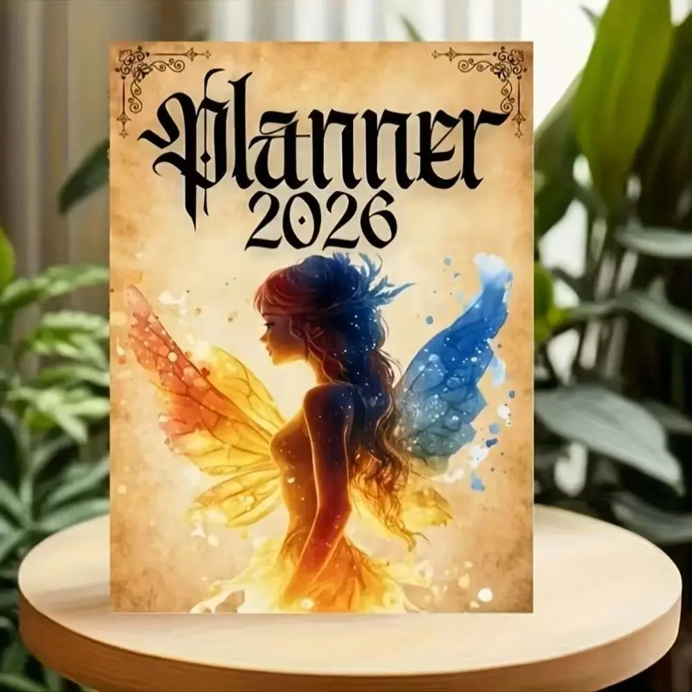 Fantasy Watercolor Fairy 2026 Planner, Vintage Aesthetic Annual Journal for Goals and Scheduling, Perfect for Organizing Your Year