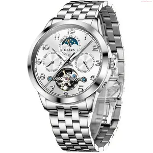 OLEVS Watch OLEVS Automatic Watch for Men Self Winding Mechanical Luxury Business Stainless Steel Multi Calendar Waterproof Luminous Wrist Watches