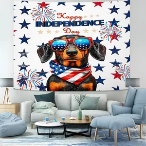Happy Independence Day Tapestry Wall Hanging, Home Decor Art Wall Tapestry for Bedroom Aesthetic, American Flag Large Tapestries for Living Room Classroom
