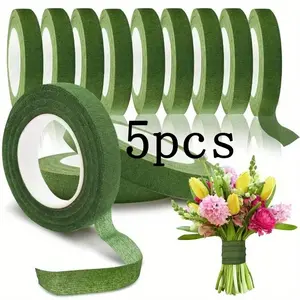 5pcs Flower Tape for DIY Wedding Bouquets, Stem Packaging Paper Adhesive, Floral Arrangement, Handmade Crafts, Lapel Pins, Adhesive Strips