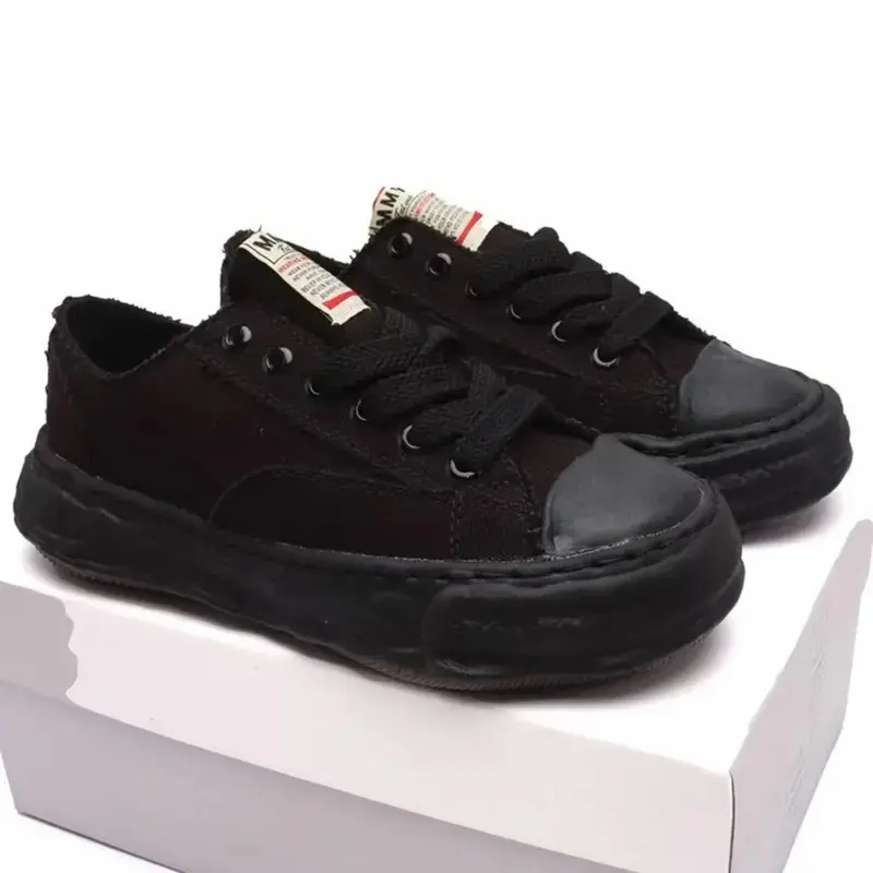 MMY Maison Mihara Yasuhiro Peterson Black Limited Edition Low-Top Sneakers, Unisex Canvas Shoes, Casual Lace-Up Streetwear Footwear