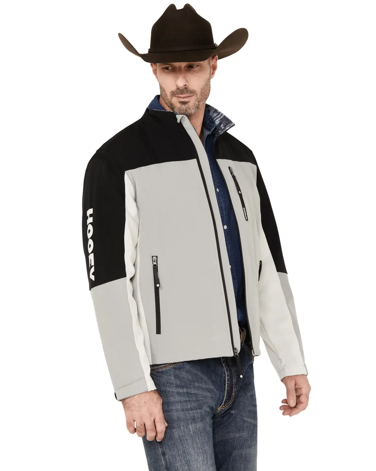 Hooey Men's Men'S Color Block Southwestern Print Softshell Jacket - Hj092ch