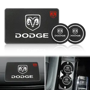 1/2/3/4Pcs Rubber  Car Coaster Water Cup Slot Mat Anti-slip Pad For Dodge Journey Charger Challenger Caliber Nitro Ram 1500 Caravan