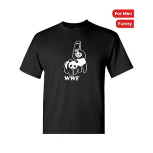 Men'S WWF Funny Panda Bear Wrestling T Shirt Black