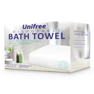 [Live Flash Sale] Unifree Disposable XL Bath Towels, Travel & Hotel & Bogo Sale, 20 Count, Individually Packed, Large Size, White Home Goods