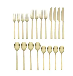 River 20-Piece Gold Stainless Steel Flatware Set with Handles (Service for 4)
