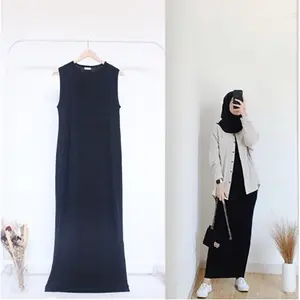 6595#12 Colors Muslim  Fashion Sleeveless Inner Dress Comfortable Nida Material