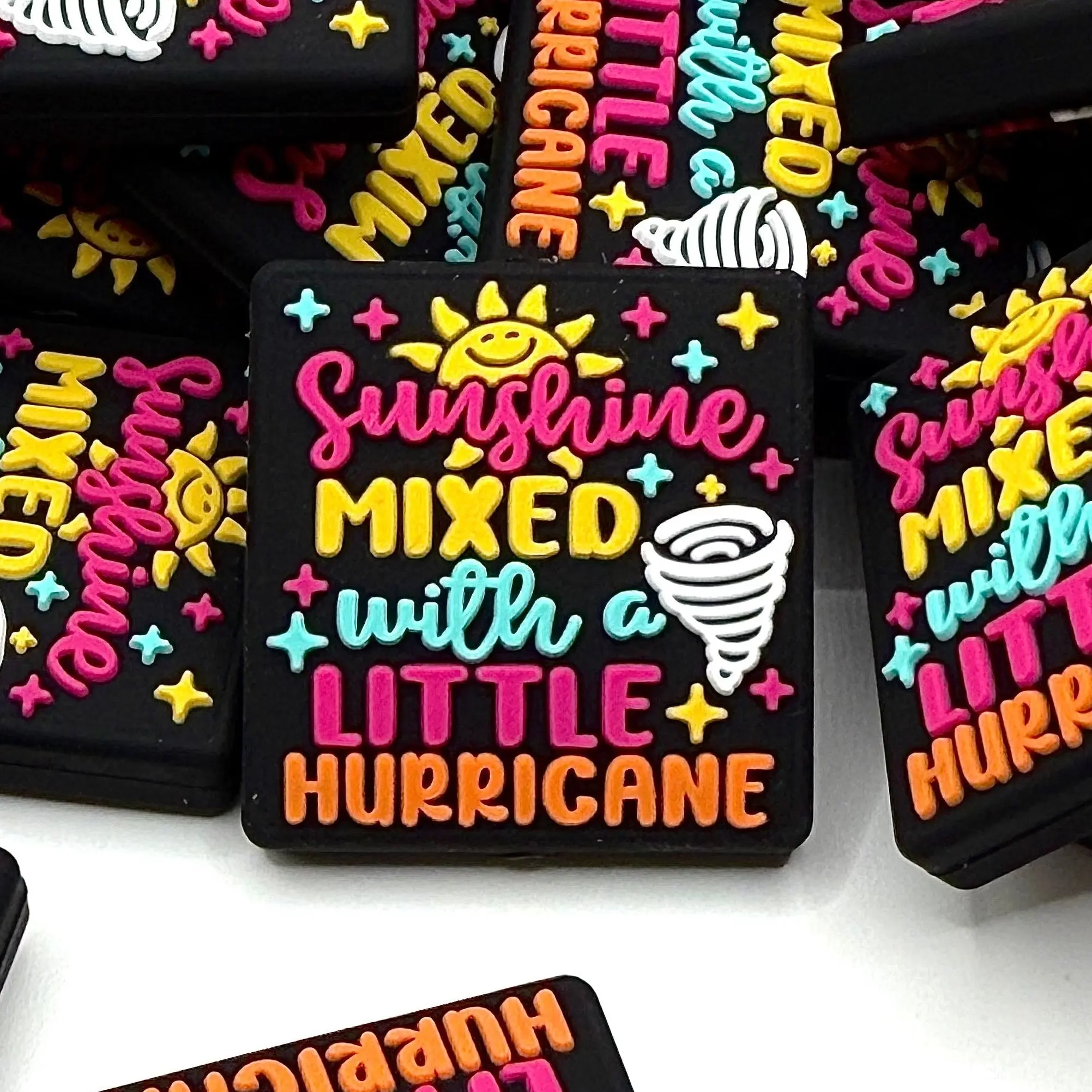 1pc Sunshine Mixed with a Little Hurricane Silicone Focal Beads - Funny Humor Craft Supplies DIY Beaded Accessories