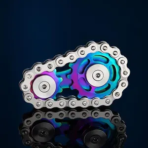 Bike Chain Sprocket-Inspired Fidget Spinner Toy for Stress Relief, Focus Improvement, and Muscle Stimulation for Ages 8+ Years#Fidget