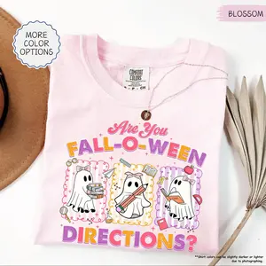 Comfort Colors Halloween Fall Teacher Shirt, Are You Fall-O-Ween Directions Shirt, Trick Or Teach, Ghost Teacher Tee, Spooky Teacher Tees, Top Womenswear