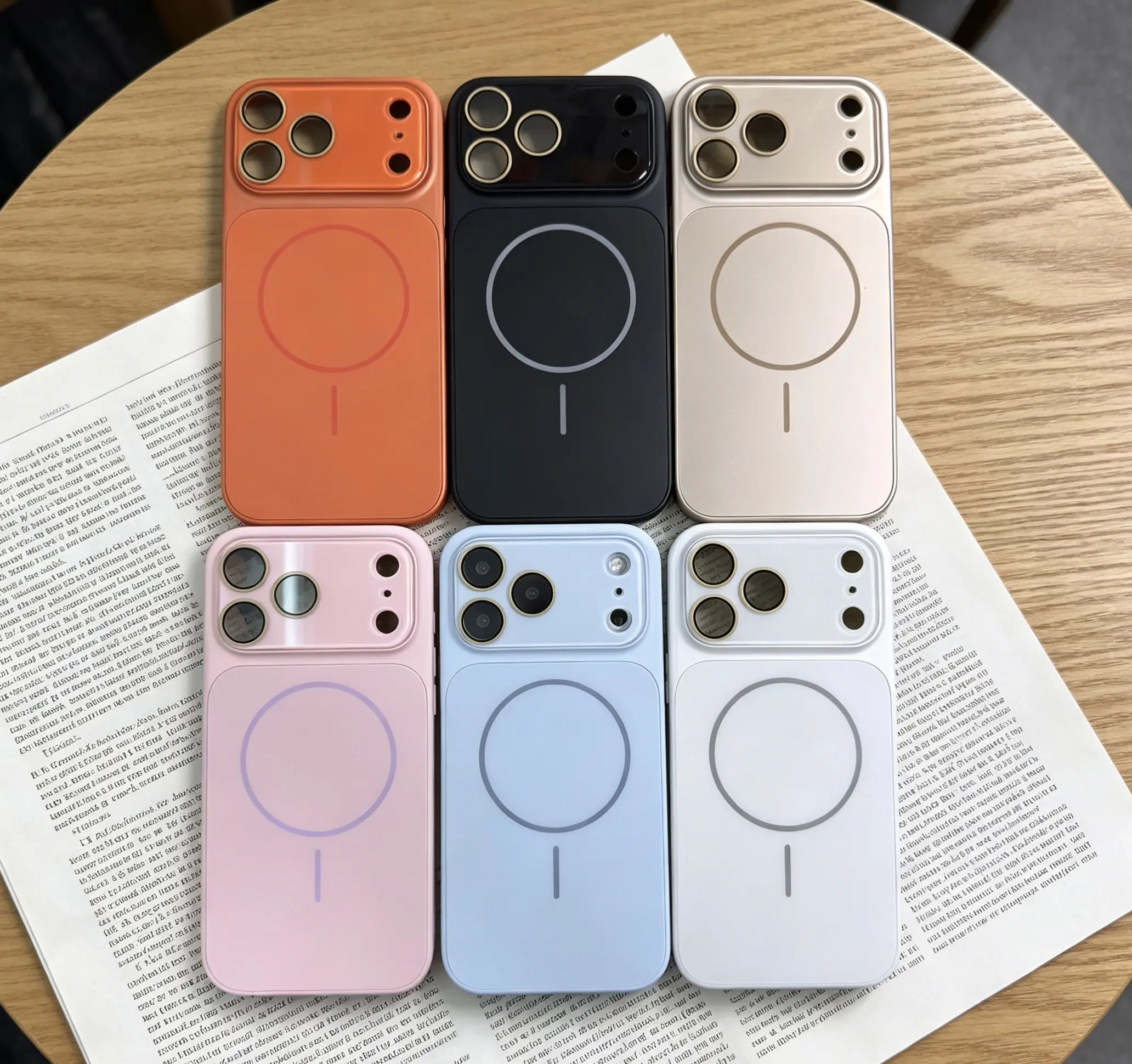 Original Style Metallic Paint 1-Piece Magnetic Force Phone Case for iPhones 12+, Large Lens Frame, Strong MagSafe, Shockproof Protect Cover (Compatible with iPhone 13/14/15/16/17 Series), One-Piece