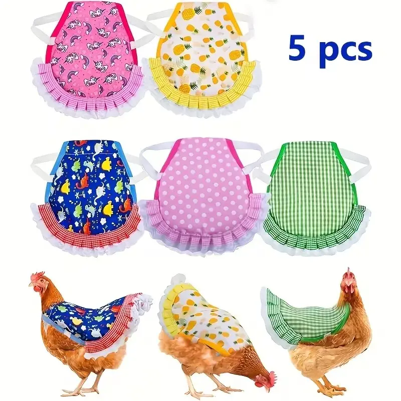 Breathable Comfortable Cute Chicken Saddle, Adjustable Design with Elastic Straps, Protective Features Include Wing Cover & Feather Shield, Supplies