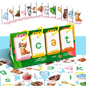 Interactive Paper Flash Cards for Kids, 80 Pcs Preschool Educational Toys with Alphabet, Numbers & Words, Montessori Supplies for 3-6 Year Old Toddlers, Parent-Child Learning Tool