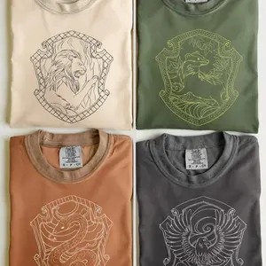 Comfort Colors Wizard House Shirt, Magic School Unisex T Shirt, Custom Wizard School Tee, HFPF SLTN RNCW GFDR House Pride Apparel QZ3O0