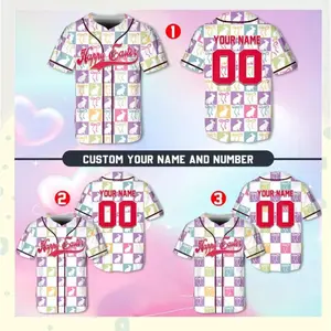Custom Easter Baseball Jersey, Personalized Bunny Shirt, Happy Easter Outfit, Pastel Sports Jersey, Family Easter Gift, Festival