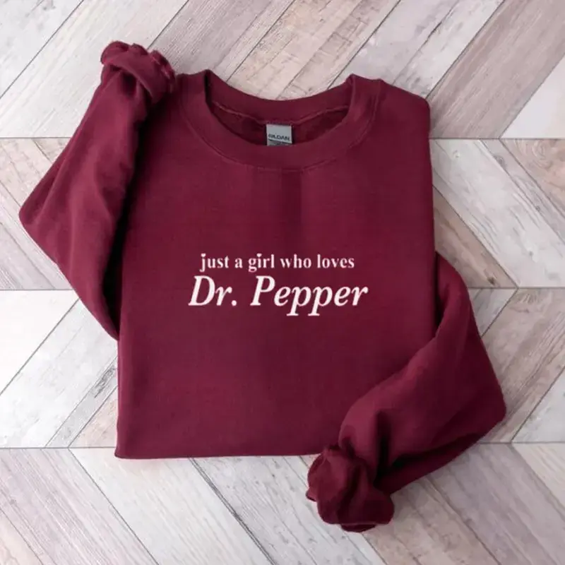 Just A Girl Who Loves Soda Sweatshirt · Cozy Beverage Fan Crewneck · Aesthetic Cotton/Polyester Tops Longsleeve