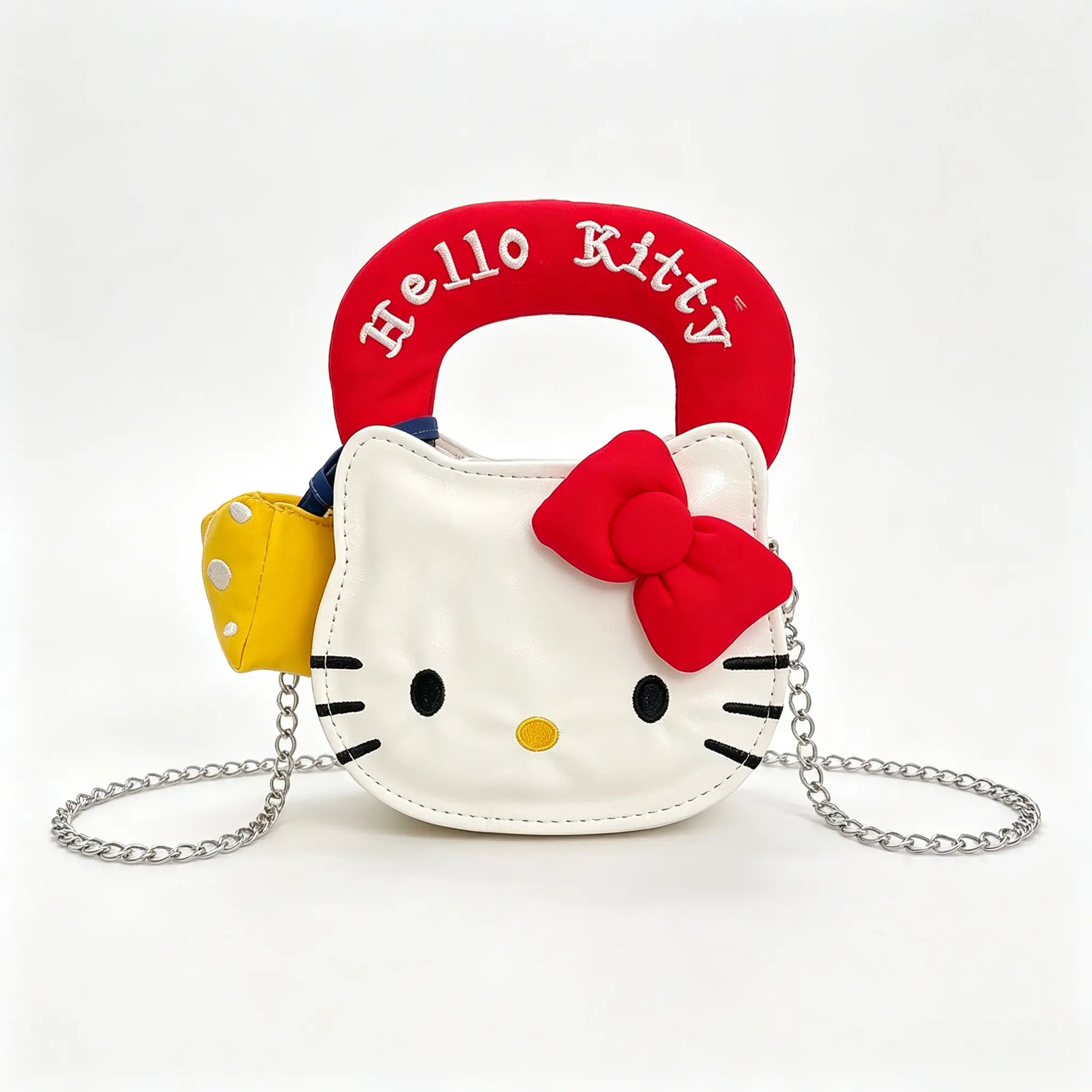Sanrio Hello Kitty Small Crossbody Bag with Charm - Compact Shoulder Purse, Stylish Casual Daily Carry Bag for Shopping, Great Gift for Girls & Teens Sanrio Kawaii Collectors