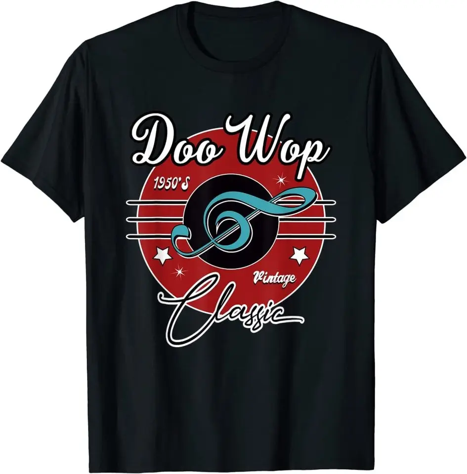 NWT 1950s Doo Wop Retro 50s Clothing Vintage Rockabilly T-Shirt All Colors, Gift for Women Men, Made In USA, US Size S-6XL, 100% cotton, Classic Fit, Unisex T-Shirt