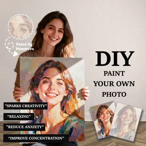 DIY Paint by Numbers Kit Personalized from Your Photo Vibrant Colors Detailed Canvas Custom Artwork from Photo Vibrant Canvas