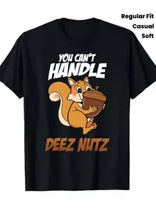 Funny Squirrel T-Shirt with "You're Not Fit for This Stuff" Slogan - Nut Lover Gift Suitable for Nut Thieves, Unisex Soft Crew Neck Casual Tee, Black with Orange Text, Regular Fit for Casual Attire & Humorous Outfits