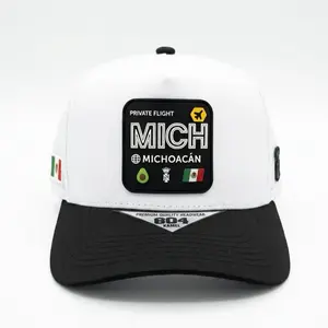 Michoacán Snapback Badge Hat - Black Mesh Trucker Cap, Featuring MICH Patch and Mexican Pride Design, Badge Hats