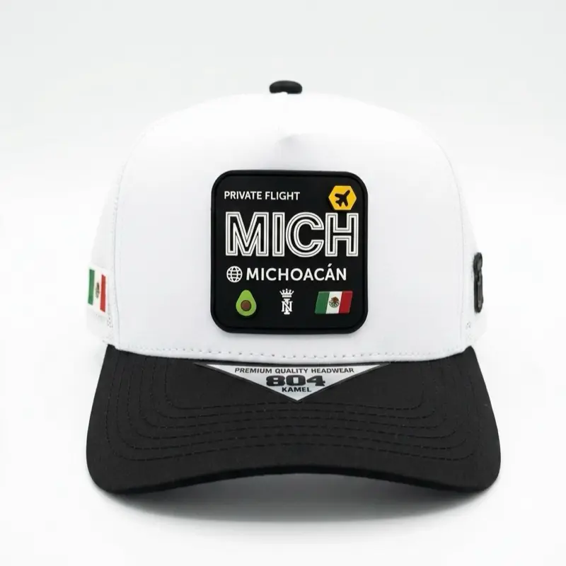 Michoacán Trucker Snapback Hat for Men - Mexican State Pride Cap with PVC Fabric Patch, Embroidered Logo, Adjustable Strap, 1 Size Fit Fashion Accessory, Men's Hats, Snapback Hats