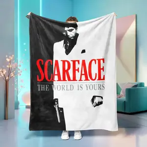 Fashion Classic Movie Scarface Theme Blanket, Soft and Warm,and Travel, Ideal Gift for Home and Travel, Birthday Gift, Nap Blanket, Throw Blanket, Bed Blanket