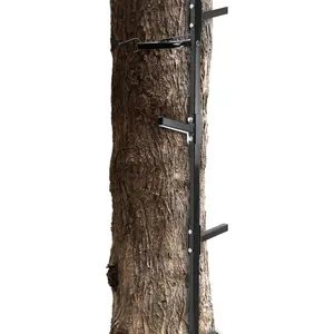 HECASA 20 ft Climbing Sticks for Hunting, Treestand Climbing Sticks Ladder for Tree Stands & Deer Stand Double Step Steel Black-TK