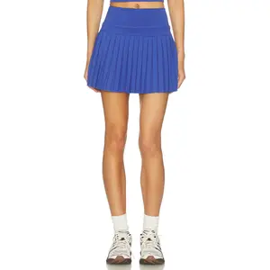 Gold Hinge 15" Pleated Tennis Skirt in Mediterranean Blue