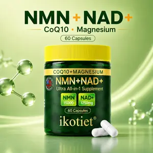 IKOTIET NMN + NAD+ with CoQ10 & Magnesium | Premium 4-in-1 Daily Wellness Formula | Dietary Supplement for Women & Men |  60-120 Edible Dietary Capsules + Free Trial Pack