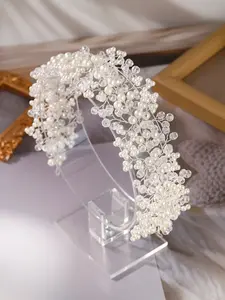 Vintage Beaded Bride Hairband, Luxurious Handmade Braided Crystal Headpiece, Sparkling Bridal Accessory, Perfect for Wedding