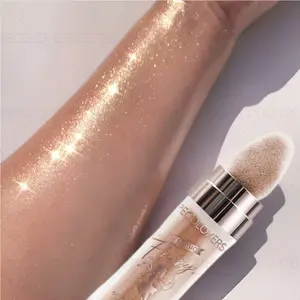1PC Glitter Highlighter Makeup for Face, Body and Neck - Brightening, Long-lasting Shine, Waterproof, Fine Powder Perfect for Christmas and Holiday Parties